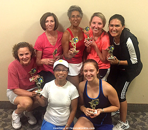 photo of winners of usta tennis winwin 2.5-women's mini-league fall 2016