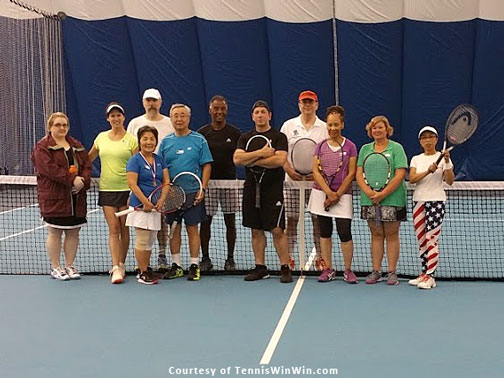 group photo Montgomery TennisPlex and Tennis Winwin 2016 Racquets and Rockets tennis and fireworks 4th of July party