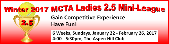 banner for mcta tennis winwin 2.5-women's mini-league winter 2017